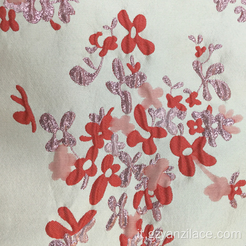 Farbic jacquard stampa fiori vino rosso